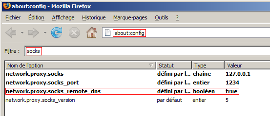 Configuration de Firefox
